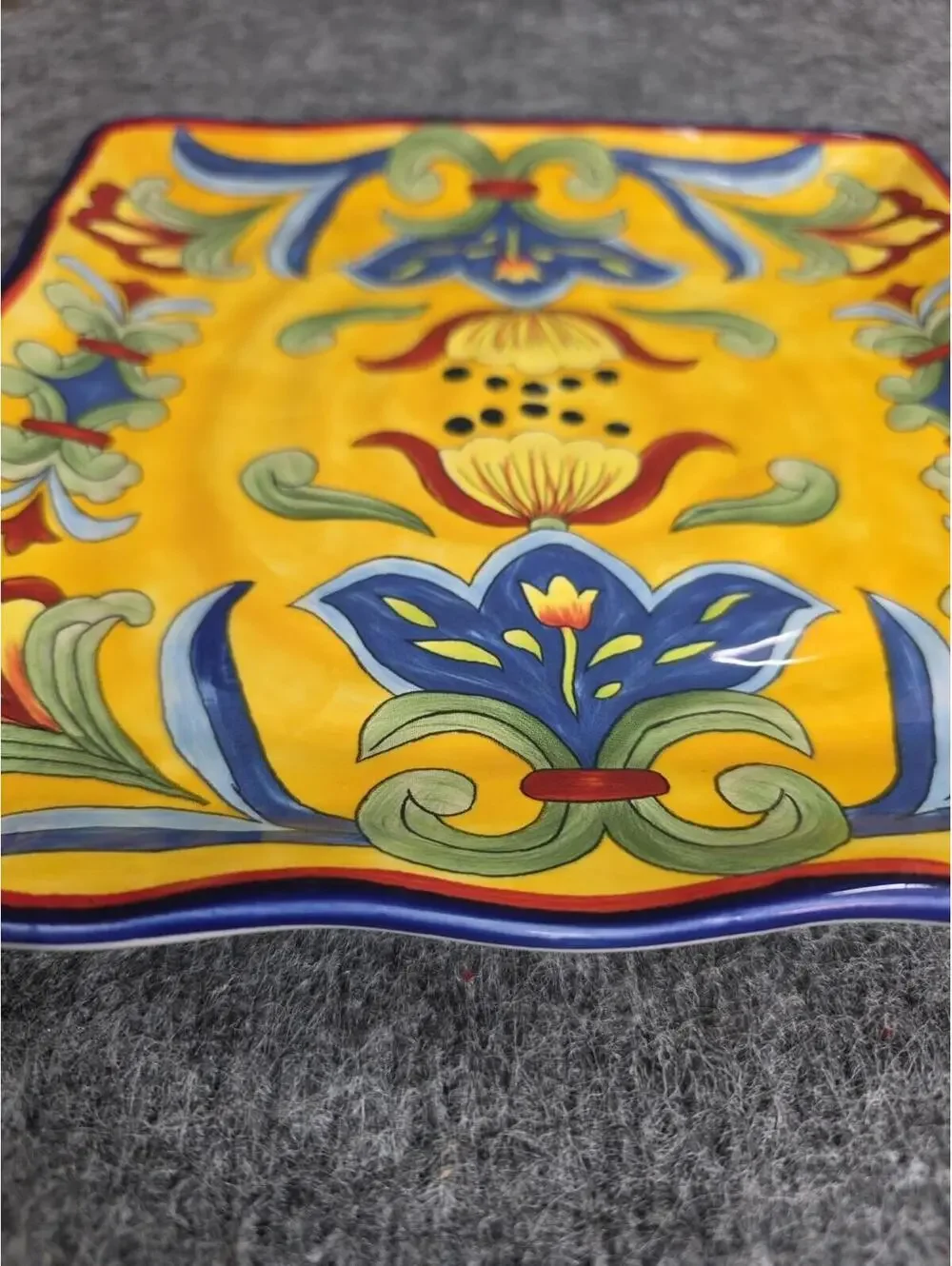 Yellow Talavera Square Luncheon/ Salad Plates 9